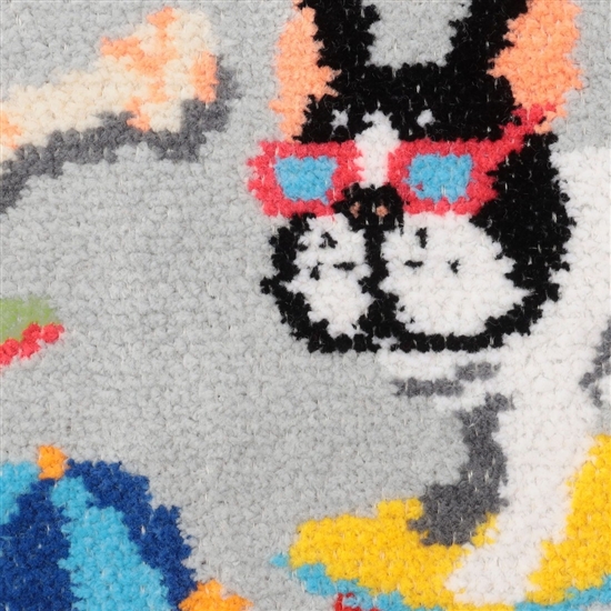 ナーリースケートボーダー ハンカチ(シルバーグレー×イエロー): FEILER