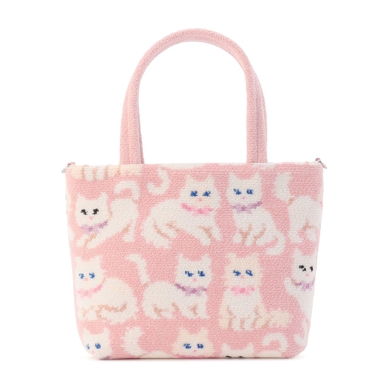 モフモフネコチャン バッグ L/MNC-260285(ペールピンク): LOVERARY BY