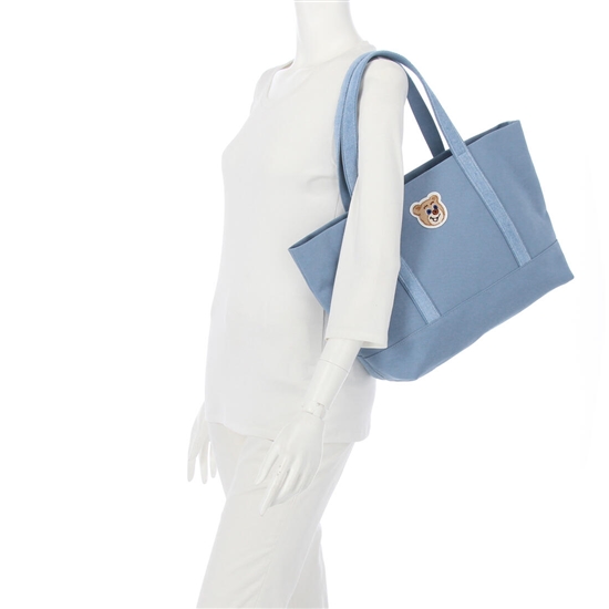 オールドテディ ワッペントートバッグ L/OTE-223025(ライトブルー