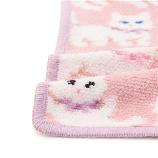 モフモフネコチャン ハンカチ(ペールピンク×ペールパープル): LOVERARY