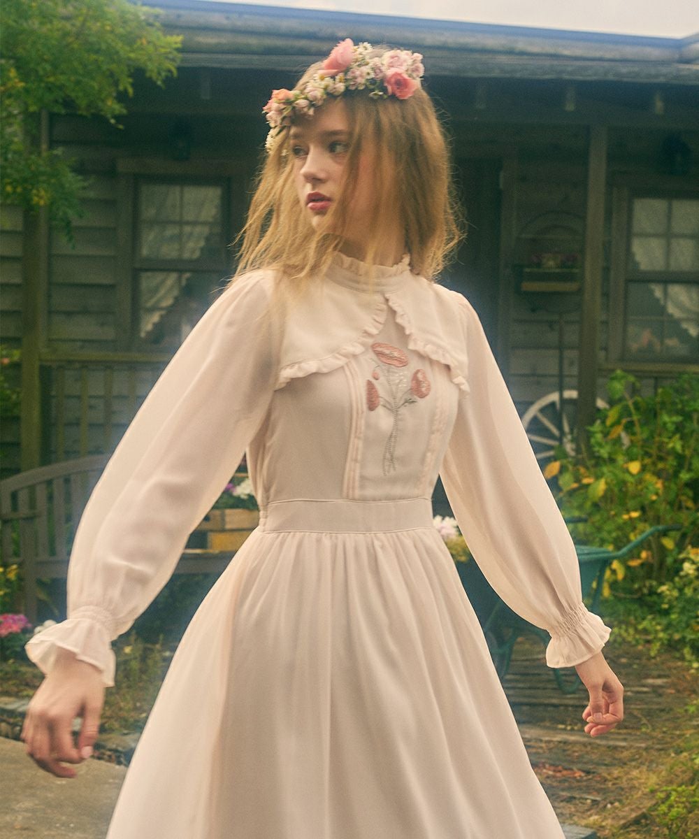 ポピーブーケ刺繍シアーワンピース/F i.n.t [45AE02j002] | F i.n.t