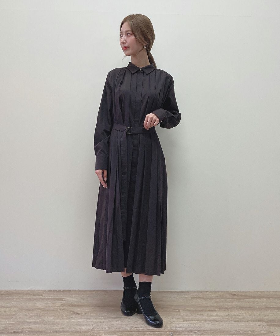 プリーツロングシャツワンピース/COUPE LE COEUR [43PE03j001] | F
