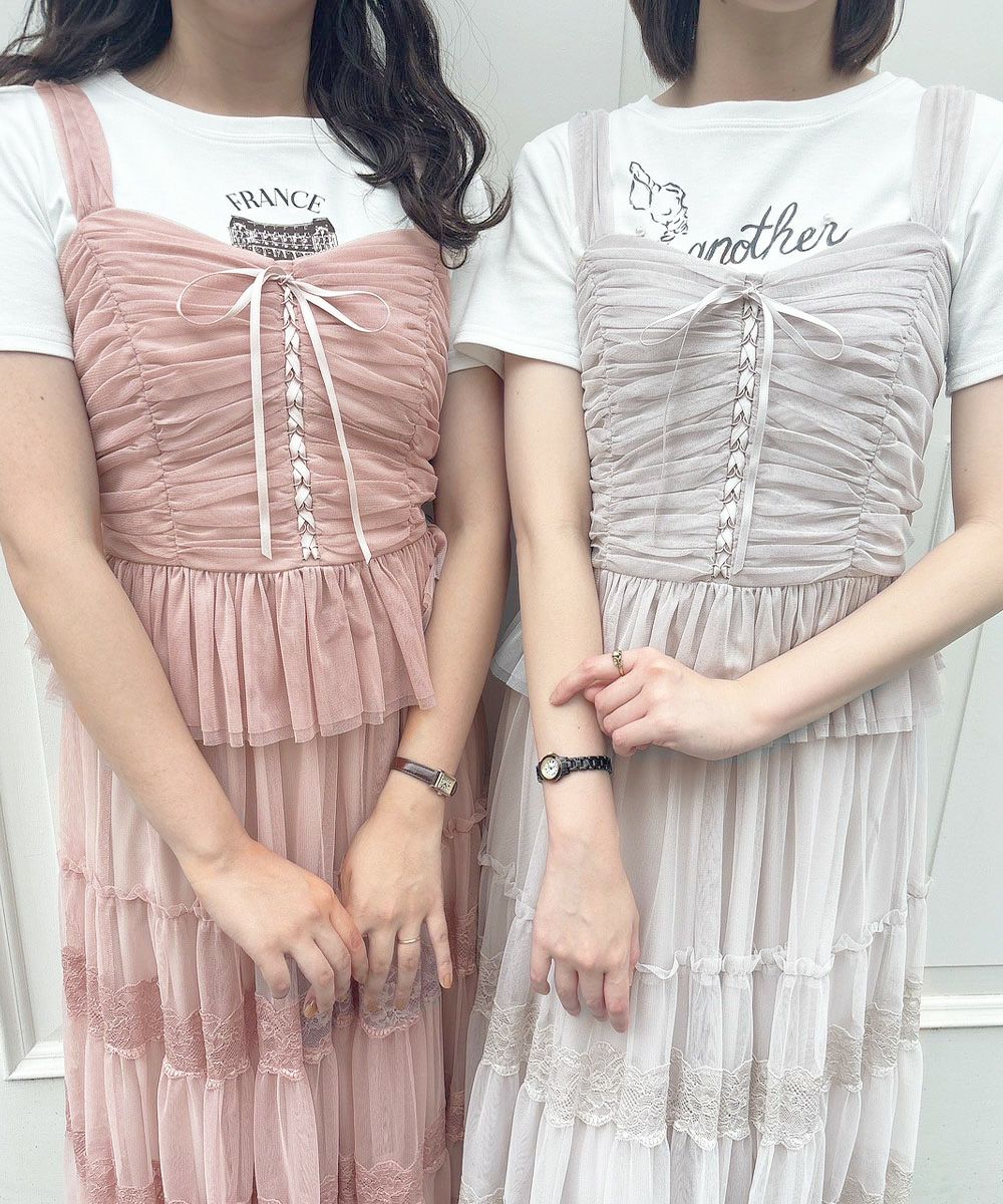 □レースアップチュールビスチェ/an another angelus [50BF03f017] | F