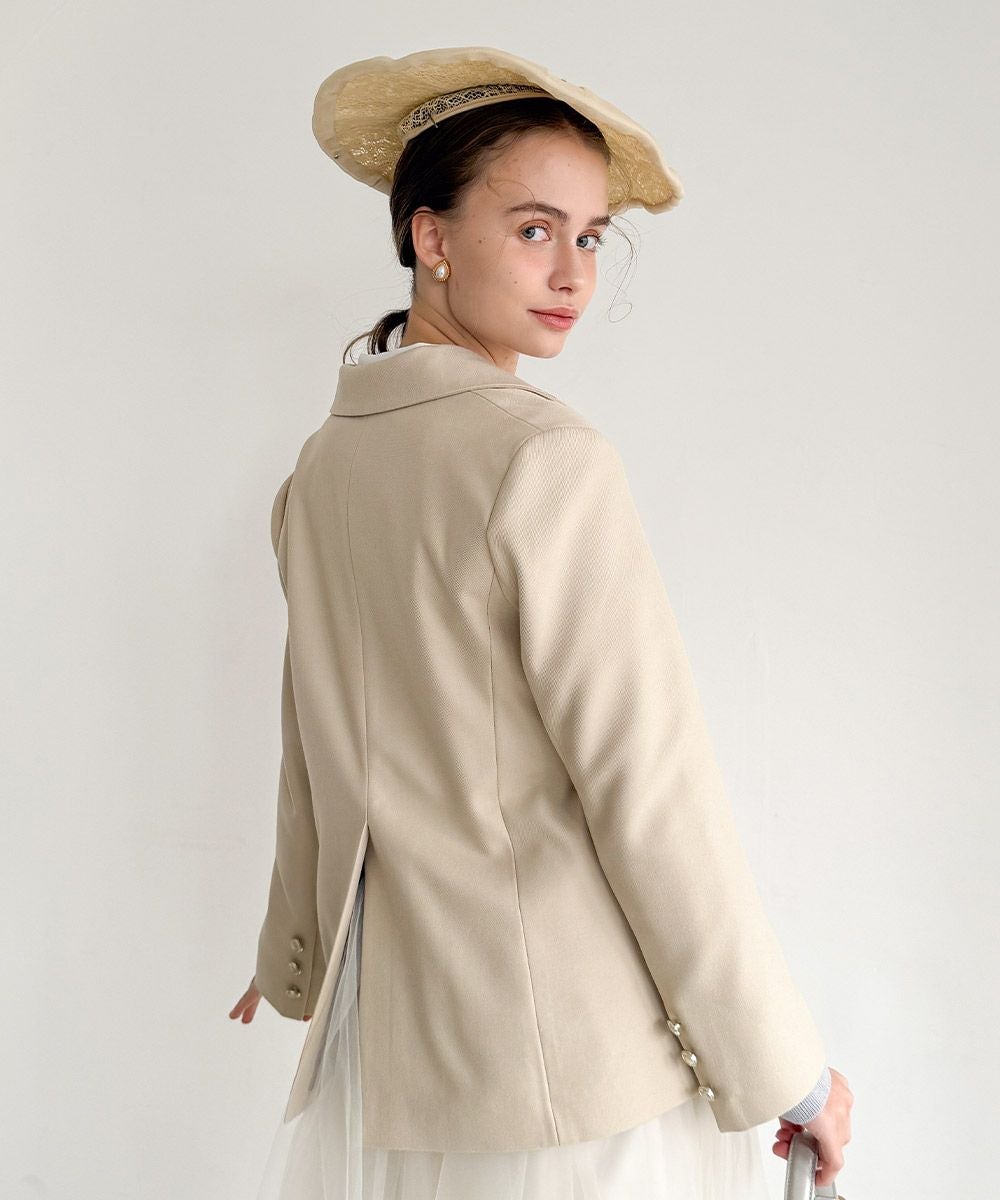 ローズ刺繍衿ダブル釦ジャケット/an another angelus [57BD01j002] | F