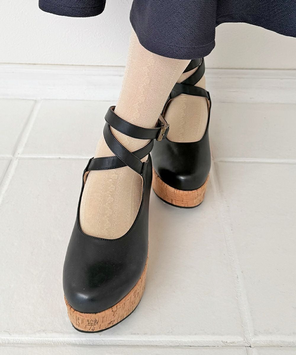 クロスストラップ厚底パンプス/an another angelus [00BA01d001] | F