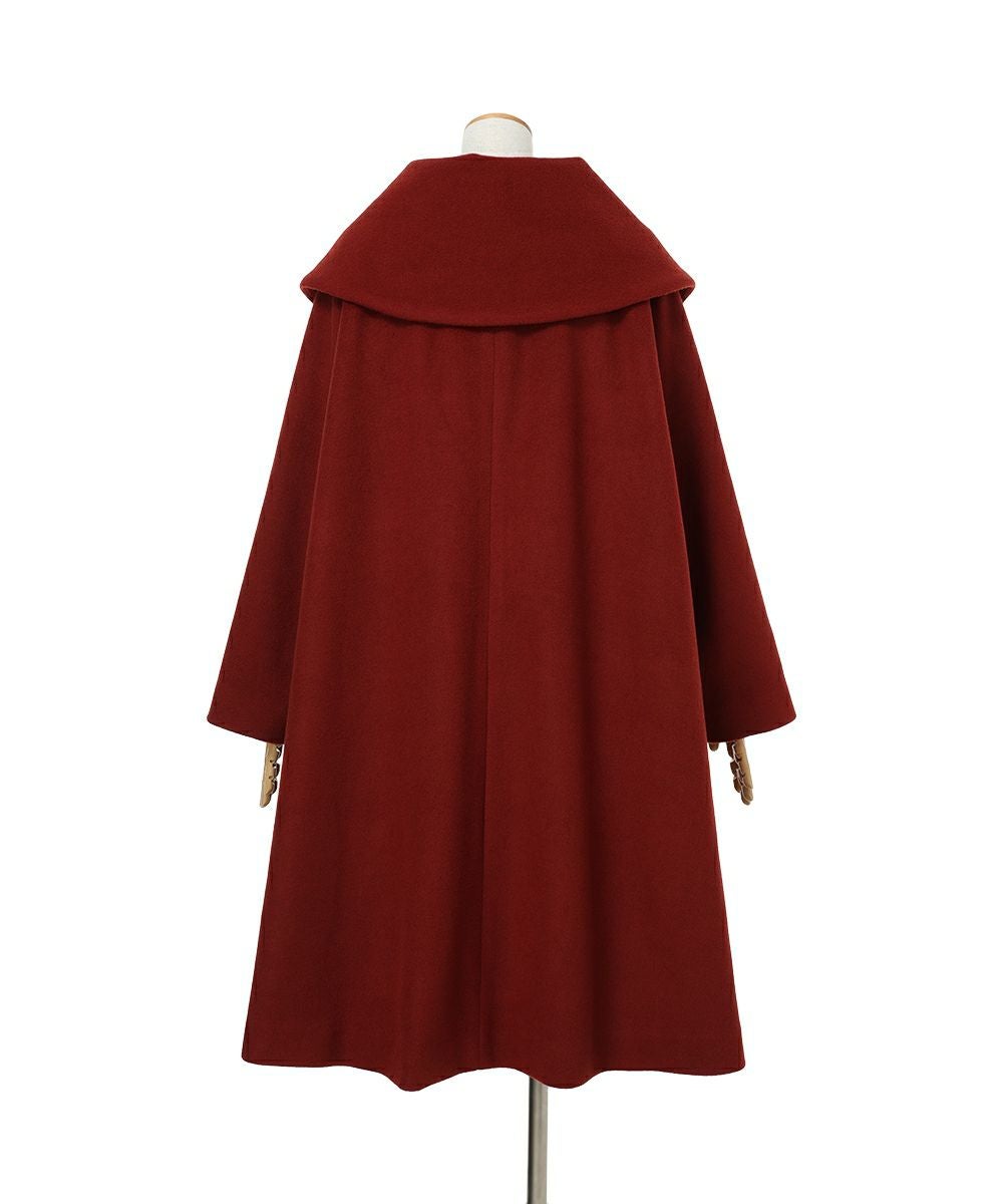 あったか素材】ローズ刺繍ビッグカラーオーバーコート/an another