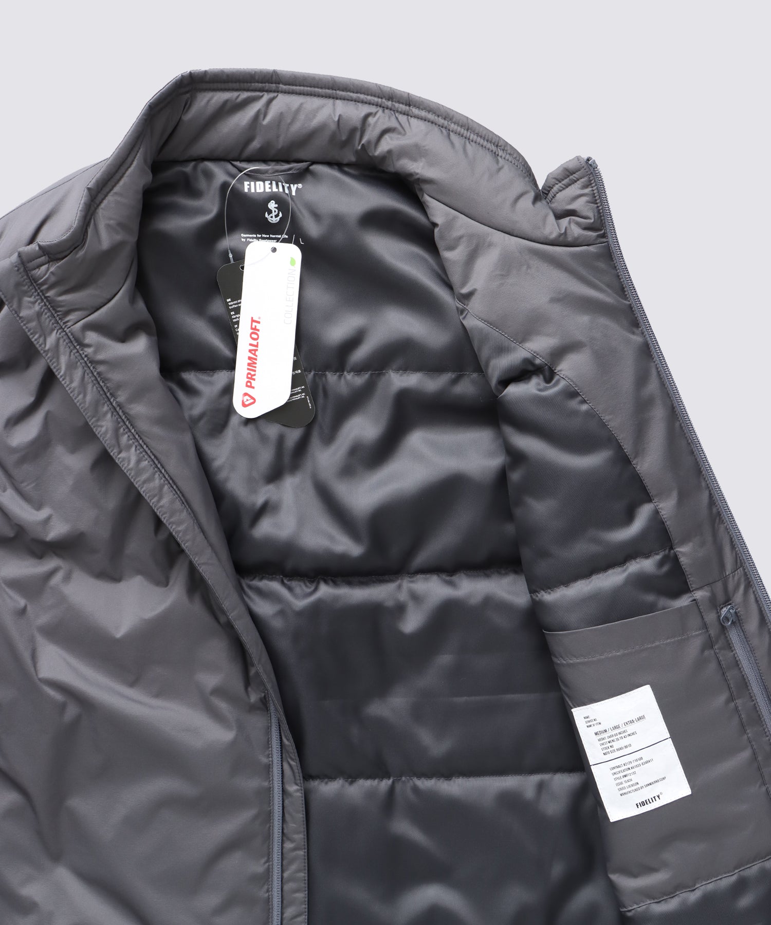 PRIMALOFT INSULATED VEST (Gray) | プリマロフト中綿ナイロンベスト