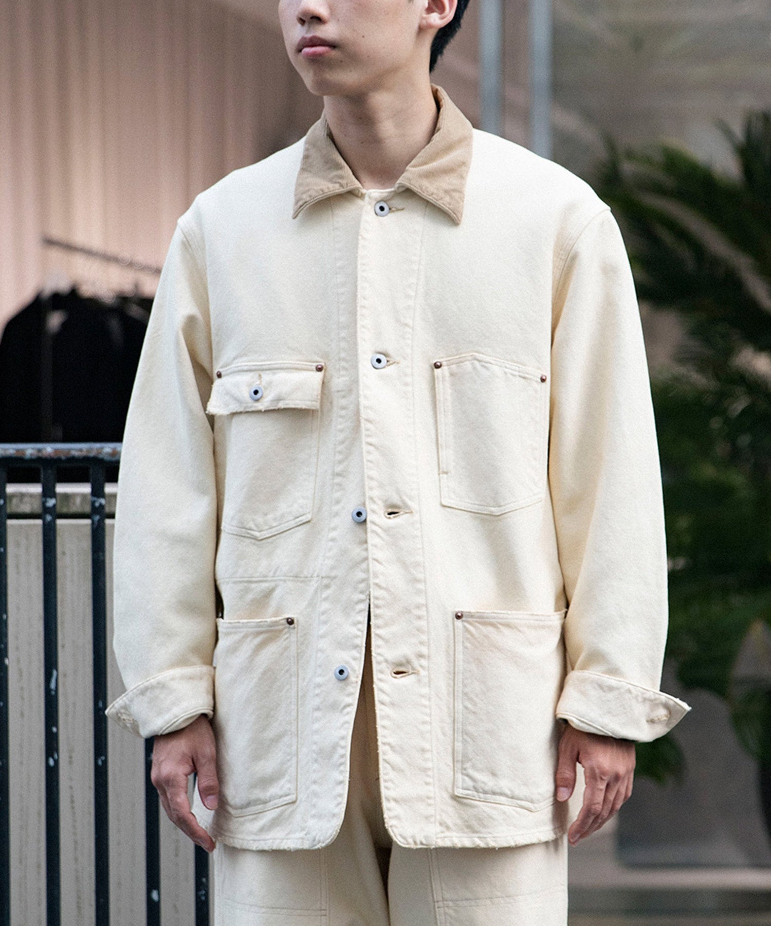 Vintage Silk Hemp Coverall Jacket - A.PRESSE (アプレッセ) - outer