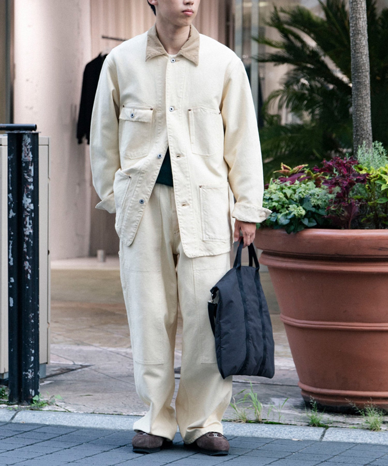 Vintage Silk Hemp Coverall Jacket - A.PRESSE (アプレッセ) - outer