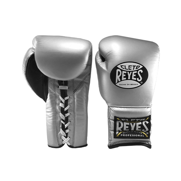 CLETO REYES LACE-UP TRAINING BOXING GLOVES SILVER COLOR – FIGHT 2