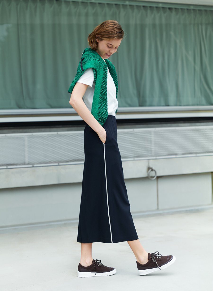 ラインアクセントタイトスカート/セットアップ可｜LOUNIE（ルーニィ