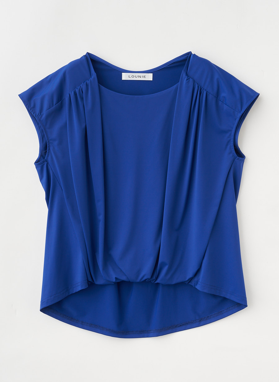 ICE JERSEY ギャザーブラウス/セットアップ可｜LOUNIE（ルーニィ）公式