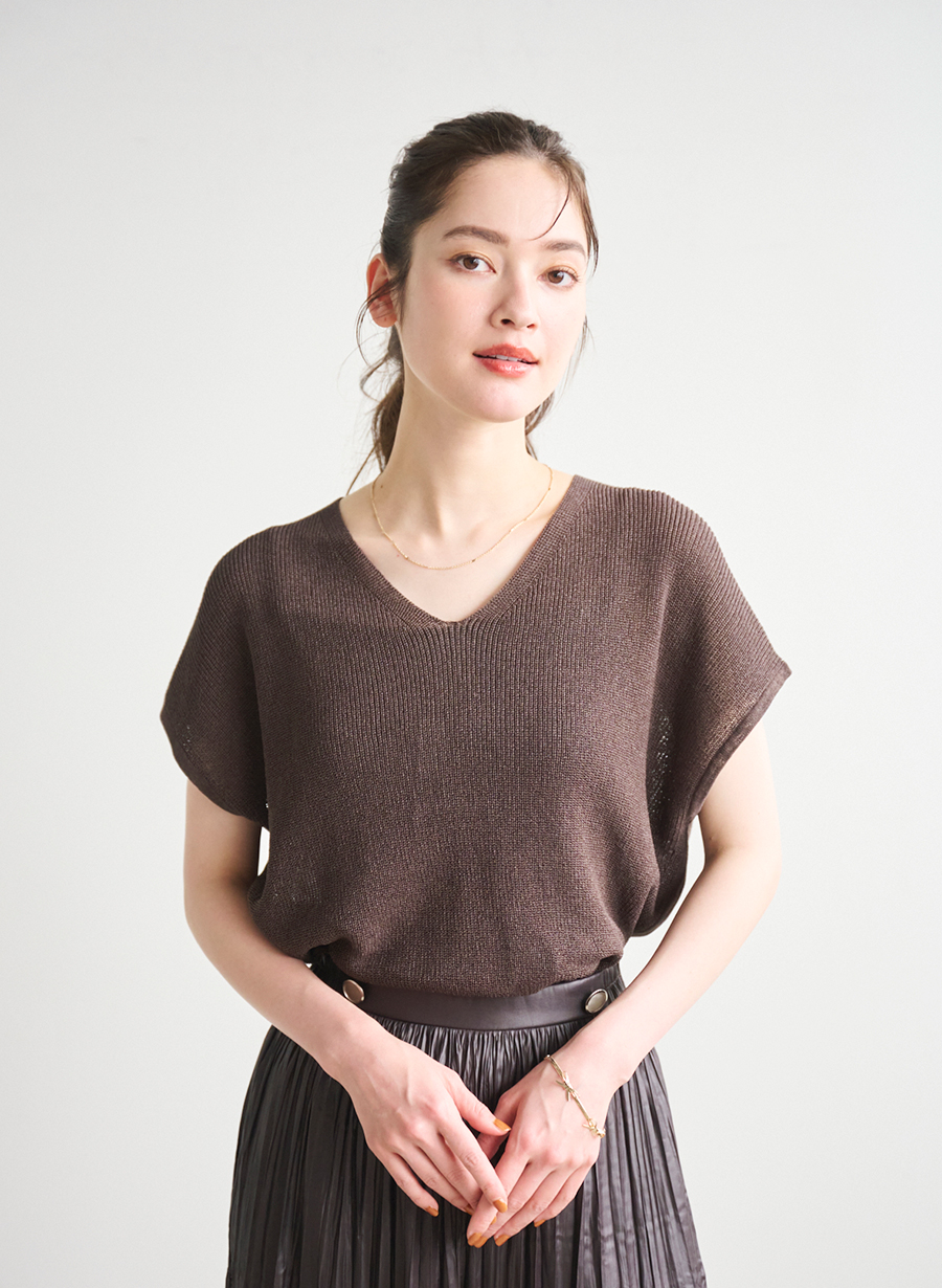 和紙混Vネックニットプルオーバー｜LOUNIE（ルーニィ）公式サイト