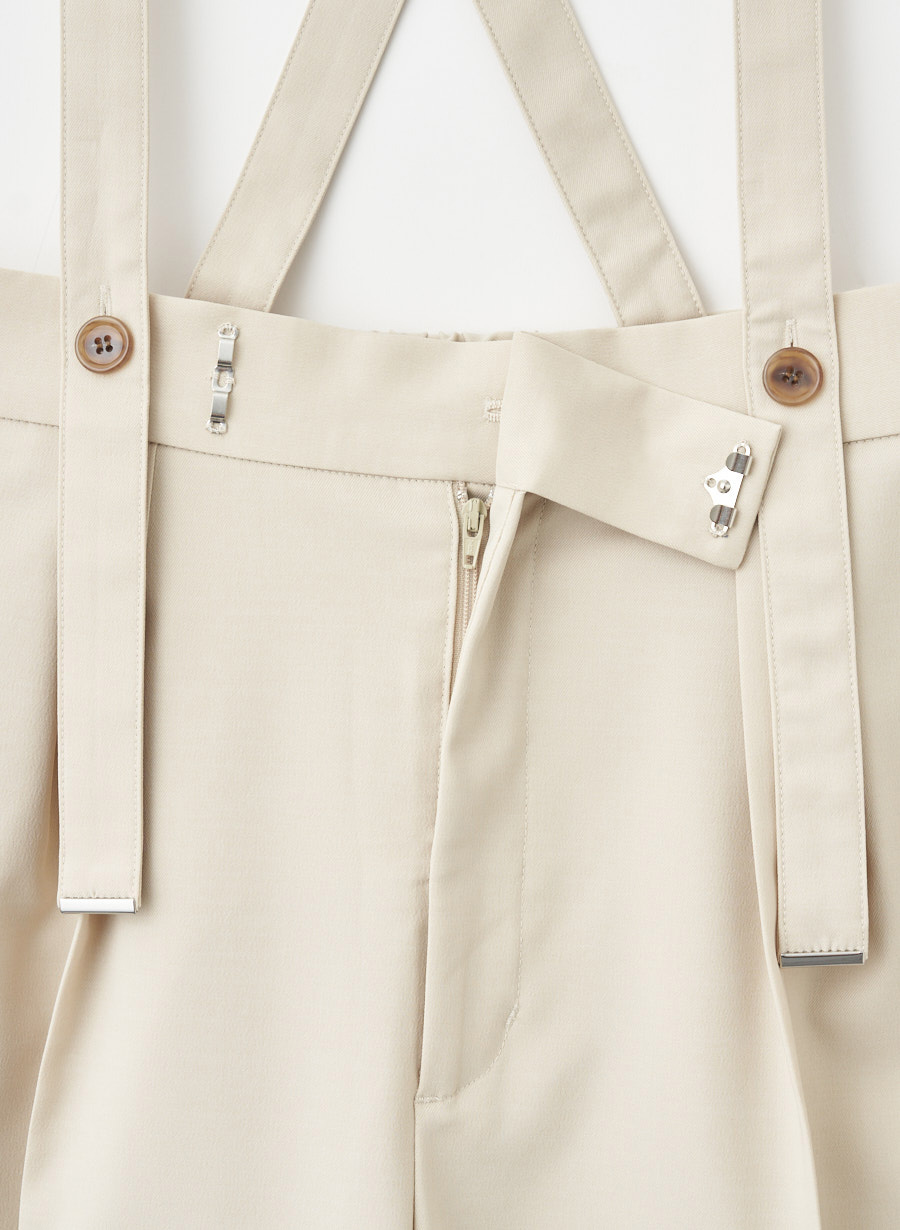 サスペンダー付きワイドパンツ/セットアップ可｜LOUNIE（ルーニィ