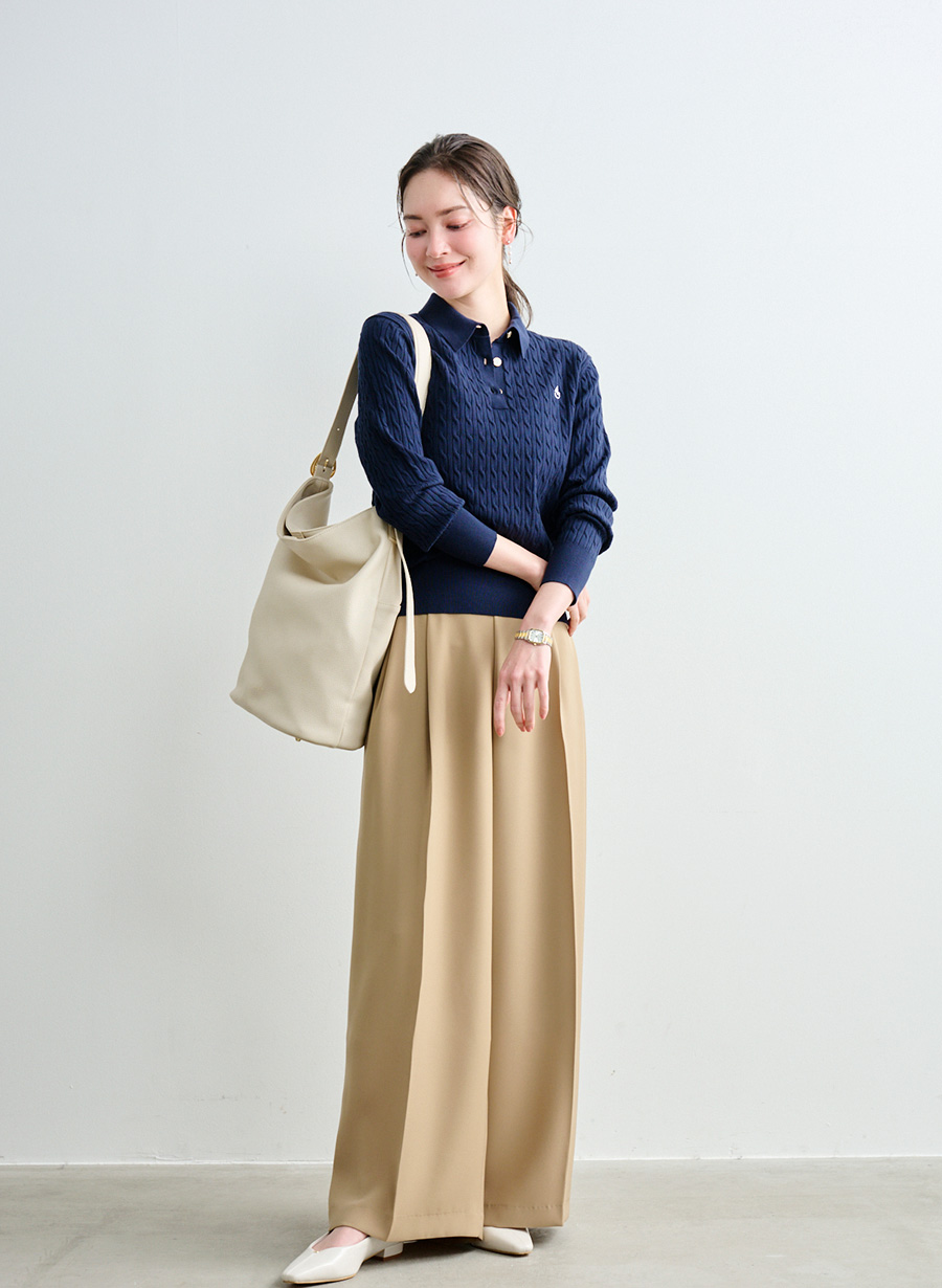 ダブルサテンストレッチワイドパンツ｜LOUNIE（ルーニィ）公式サイト