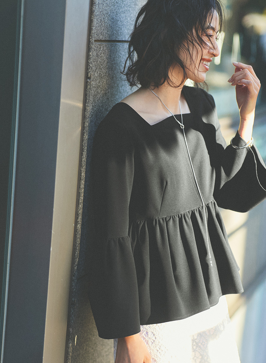 ツイルストレッチペプラムブラウス｜LOUNIE（ルーニィ）公式サイト