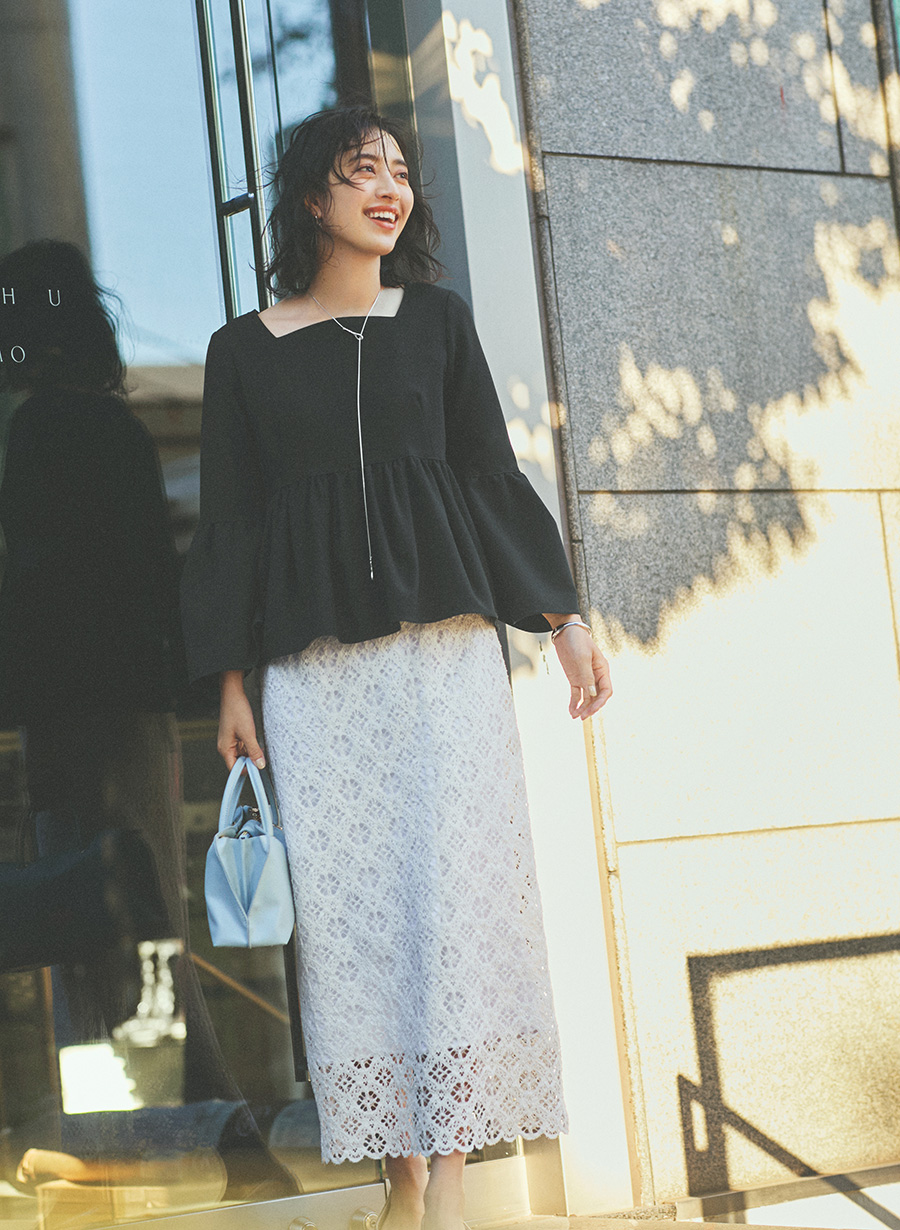 ツイルストレッチペプラムブラウス｜LOUNIE（ルーニィ）公式サイト