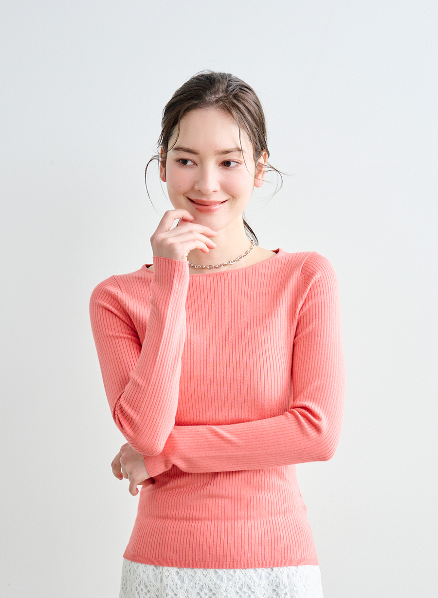 ボートネックリブニットプルオーバー｜LOUNIE（ルーニィ）公式サイト