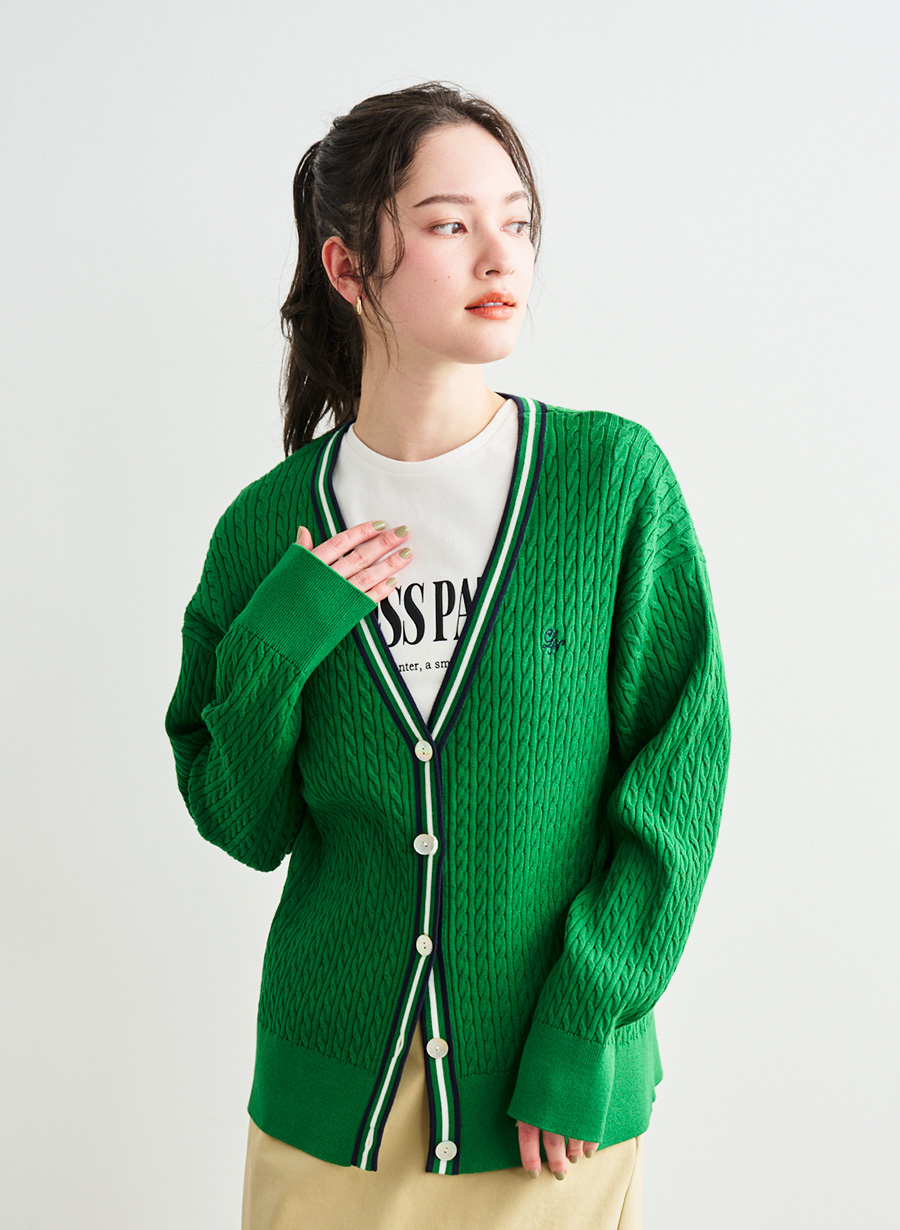 トリムラインケーブルニットカーデ｜LOUNIE（ルーニィ）公式サイト