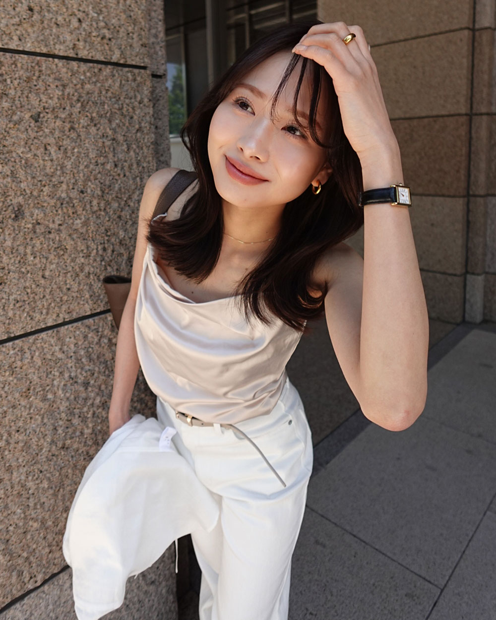 ドレープデザインのキャミソールは1枚で着ても｜Aimeine｜PETAL ONLINE