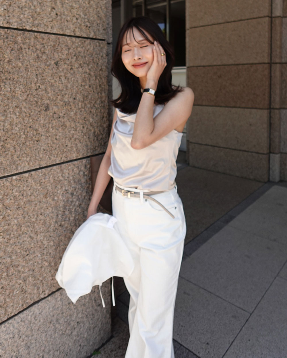 ドレープデザインのキャミソールは1枚で着ても｜Aimeine｜PETAL ONLINE