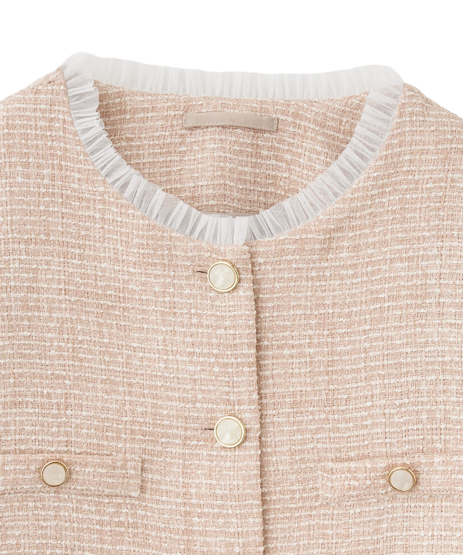 ノーカラーフリルツイードジャケット｜PETAL ONLINE（ペタルオンライン）