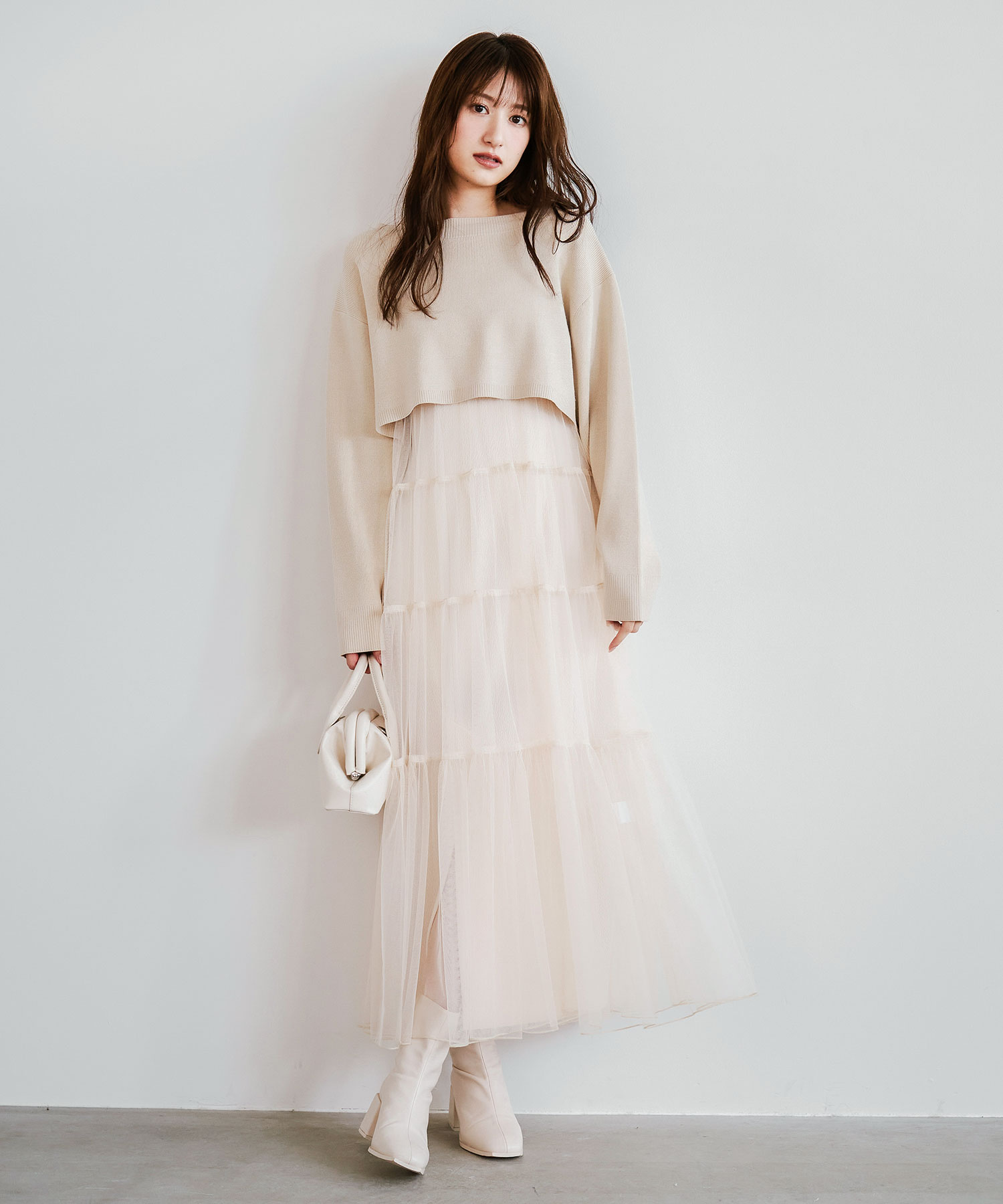 ニットセットチュールティアードワンピース｜PETAL ONLINE（ペタル