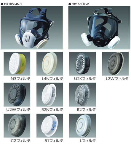 重松 防じんマスク DR185L4N－1、DR165U2W、防塵