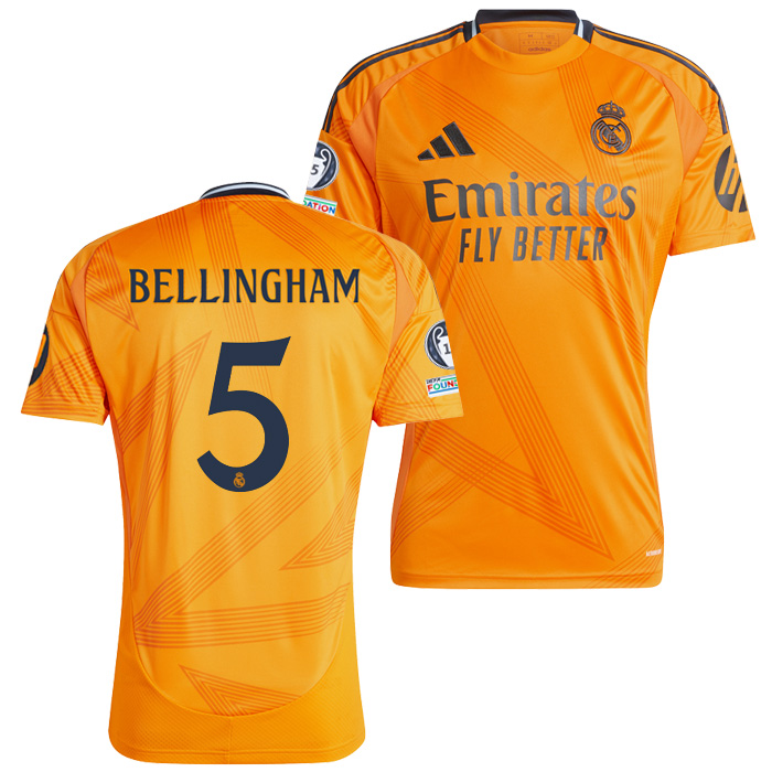 レアルマドリード 24-25 アウェイ 半袖 ユニフォーム No.5 ベリンガム