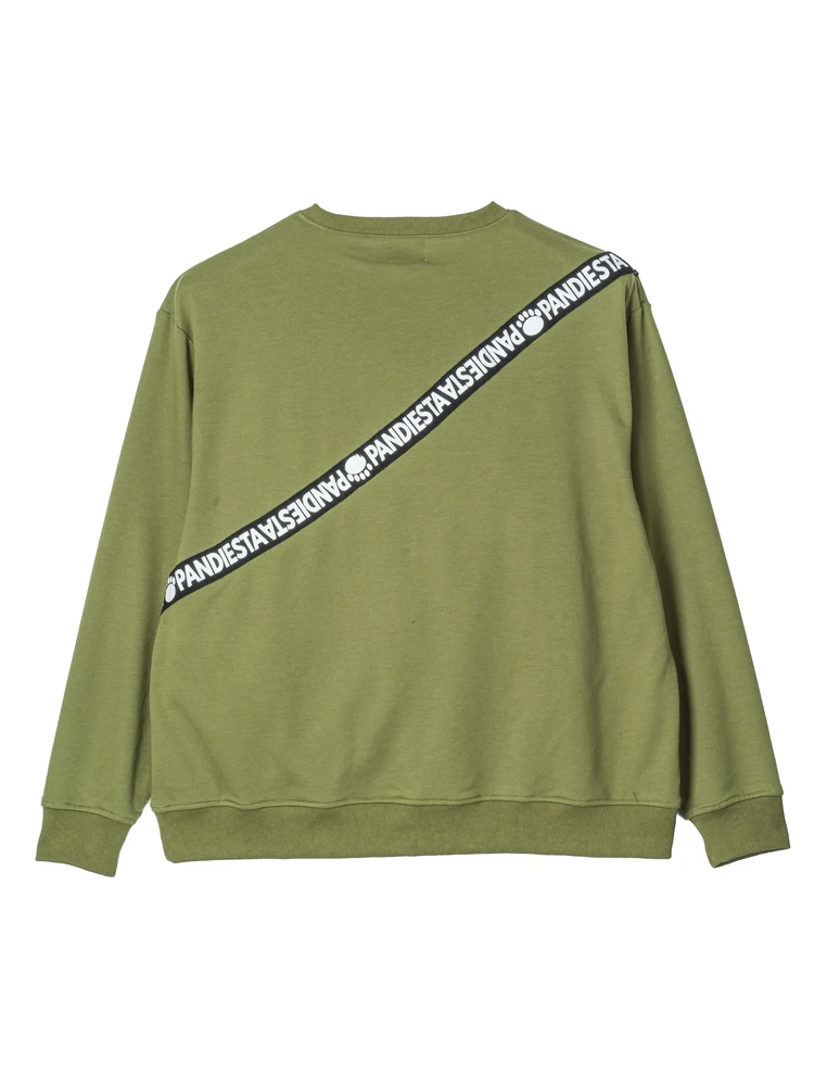 カーキー 【PANDIESTA JAPAN】ふわふわパンダポーチ付きトレーナー