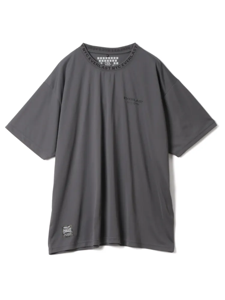 ホワイト 【EVERLAST(エバーラスト)】 襟ジャガードプリント半袖T