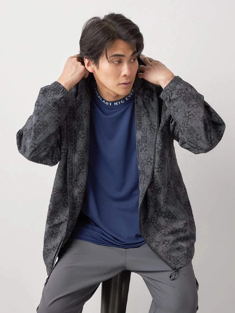 C．グレー 【EVERLAST(エバーラスト)】ナイロンジャケット