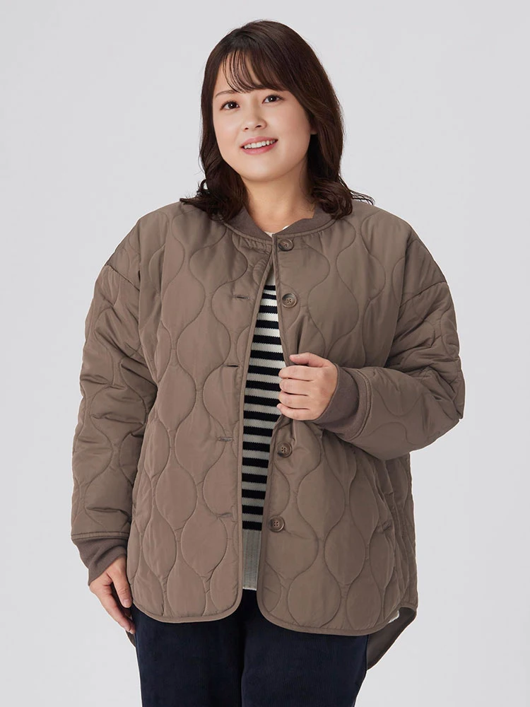 D．ブラウン 【No Jean(ノージーン)】中綿ウェーブキルト使い