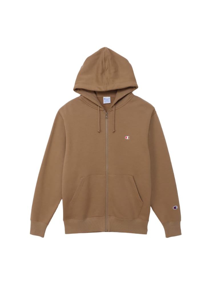 ブラウン 【Champion(チャンピオン)】ワンポイントジップパーカー