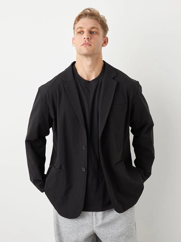 ネイビー 【TSC】ナイロンストレッチファイバーテーラードジャケット