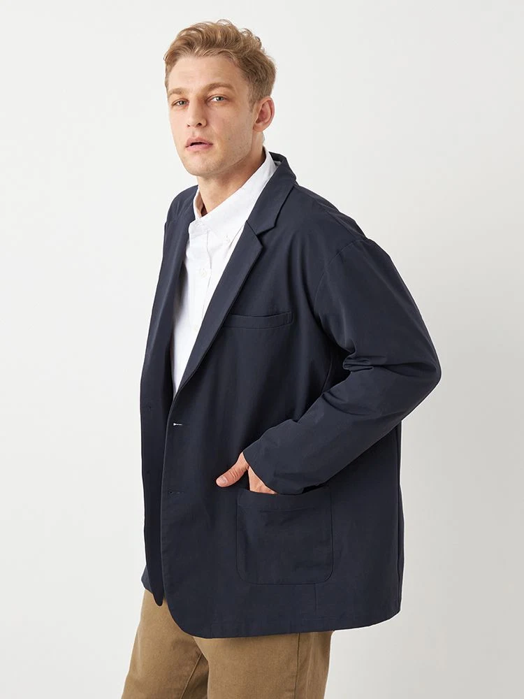 ネイビー 【TSC】ナイロンストレッチファイバーテーラードジャケット