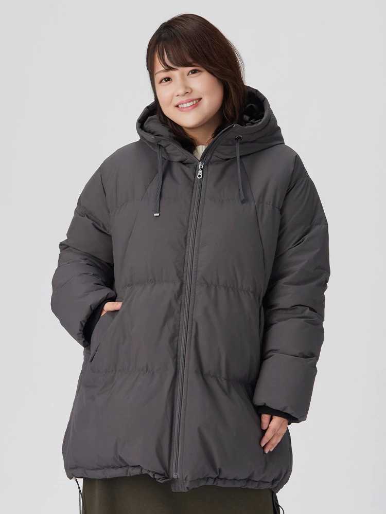 M．グレー 【ラセラセ】フーデットミドルダウンコート | フォーエル