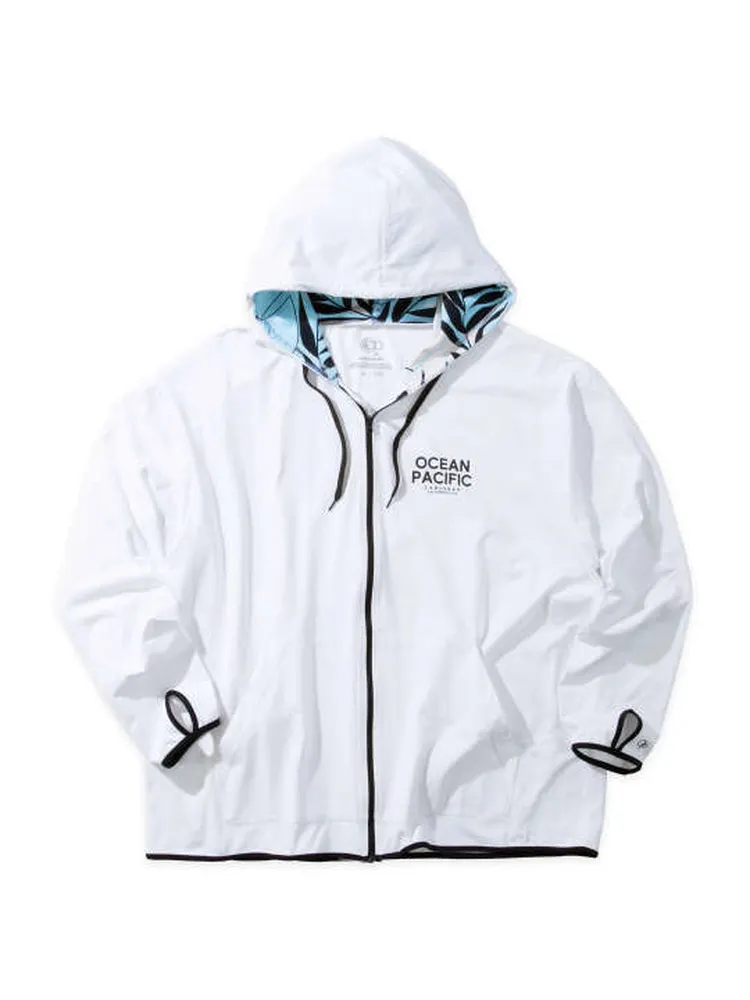 ホワイト 【OCEAN PACIFIC】 PEARTEX UV長袖フルジップパーカー