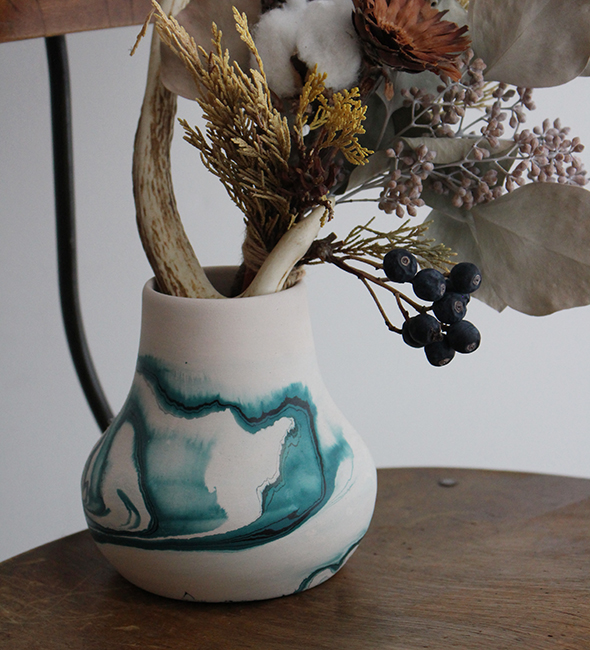 VINTAGE】Nemadji Pottery Flower Base ”Made In USA” ネイティブ