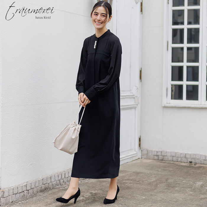 WEB限定｜5連パールが華やぐ「ハレノヒドレス」 11号・ブラック