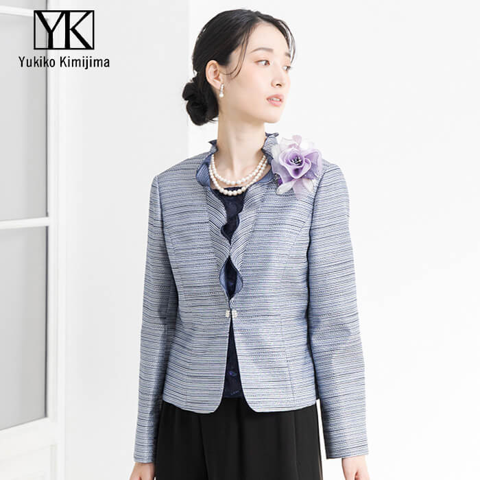 東京ソワール 北陸ジャカードの胸当て付きジャケット13号 胸当て付き