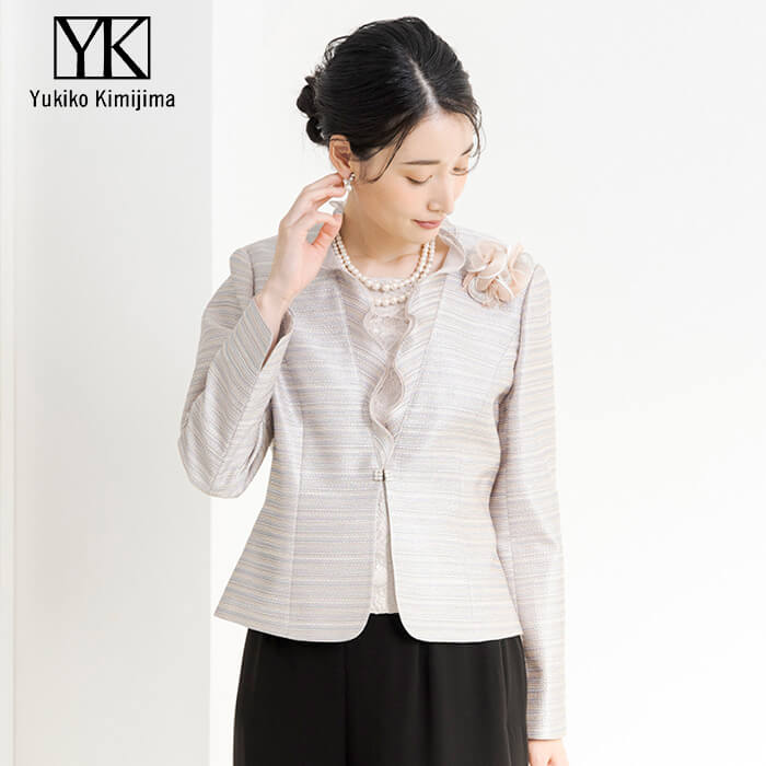 胸当て付きフォーマルジャケット 13号・ピンク｜東京ソワール