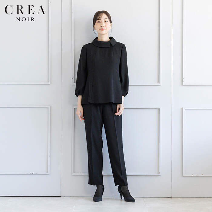 洗える｜ロールカラーのセットアップ 11号・ブラック｜東京ソワール