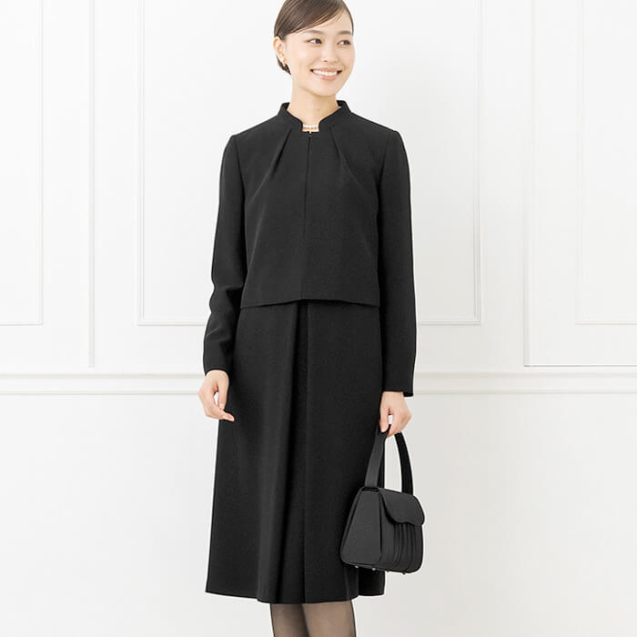 洗える｜オフボディシルエットのアンサンブル 13号・ブラック｜東京