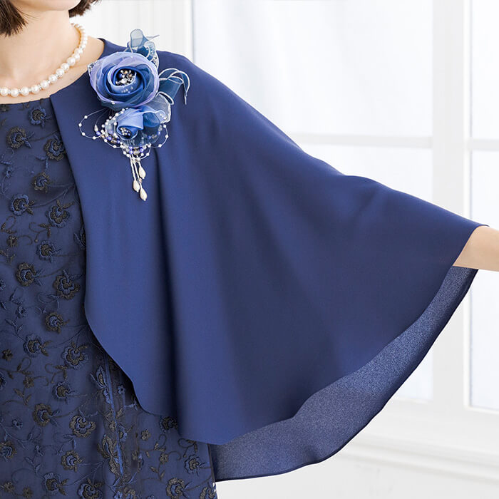 ケープ付きマザードレス 9号・ネイビー｜東京ソワールオンラインストア