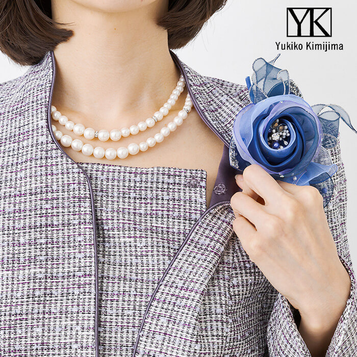 優しい色合いの米沢織ジャケット 15号・パープル｜東京ソワール