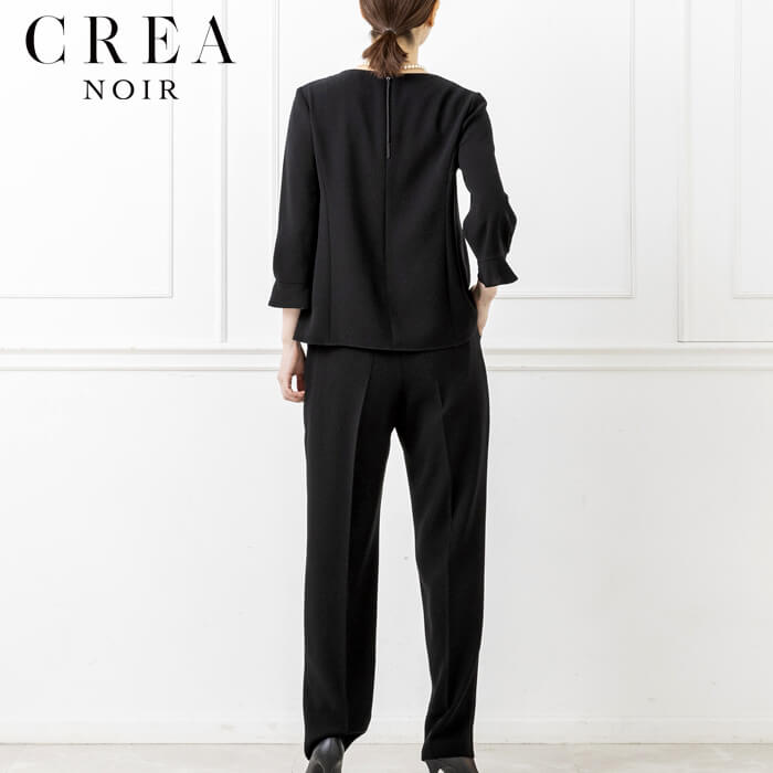 洗える｜ブラウス付きパンツスーツ 9号・ブラック｜東京ソワール