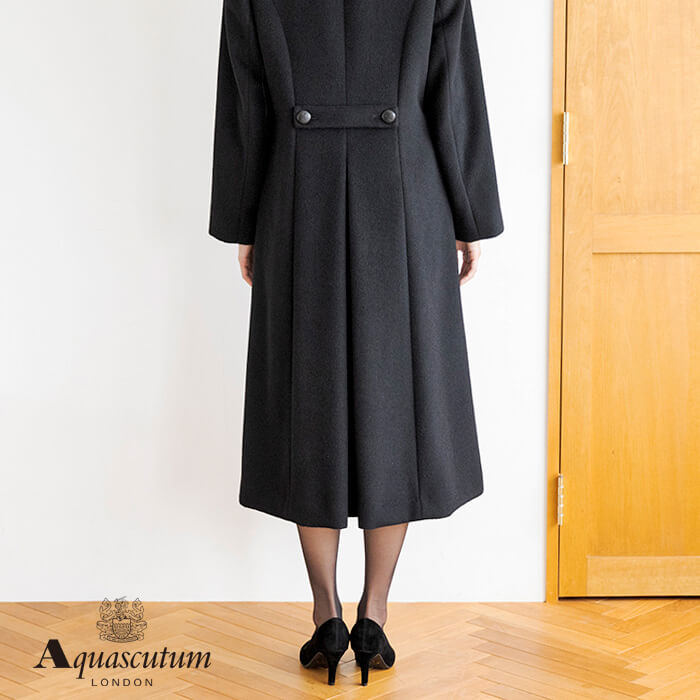 英国老舗 Aquascutum アンゴラ ウール ヘリンボーンパイル コート