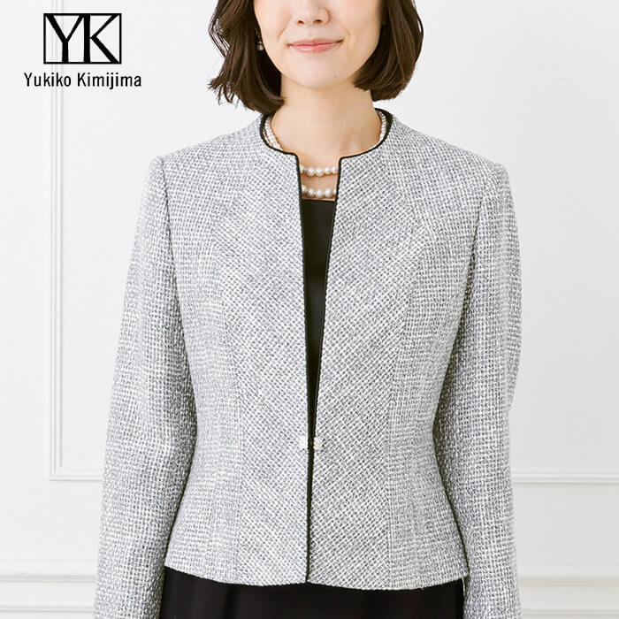 洗練された印象のラメツイードジャケット 11号・チドリ｜東京