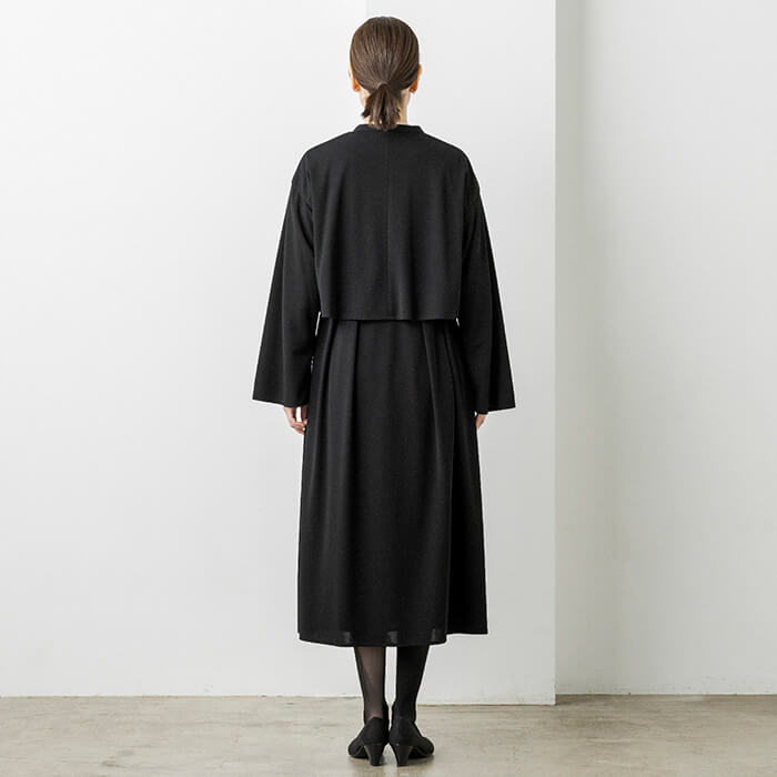 ケープ風ワンピース＆スタンドカラージャケット M・ブラック｜東京